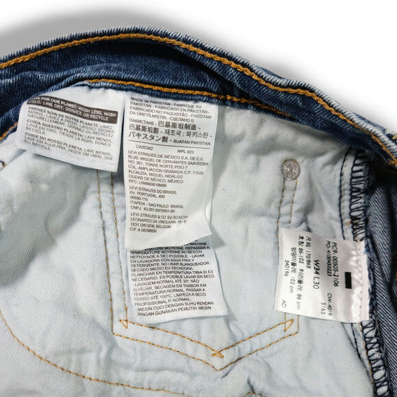 Levi’s 505 Regular Fit Straight Leg Jeans W34 L30 Dark Stonewash Zip Fly  Y2K - Picture 5 of 10